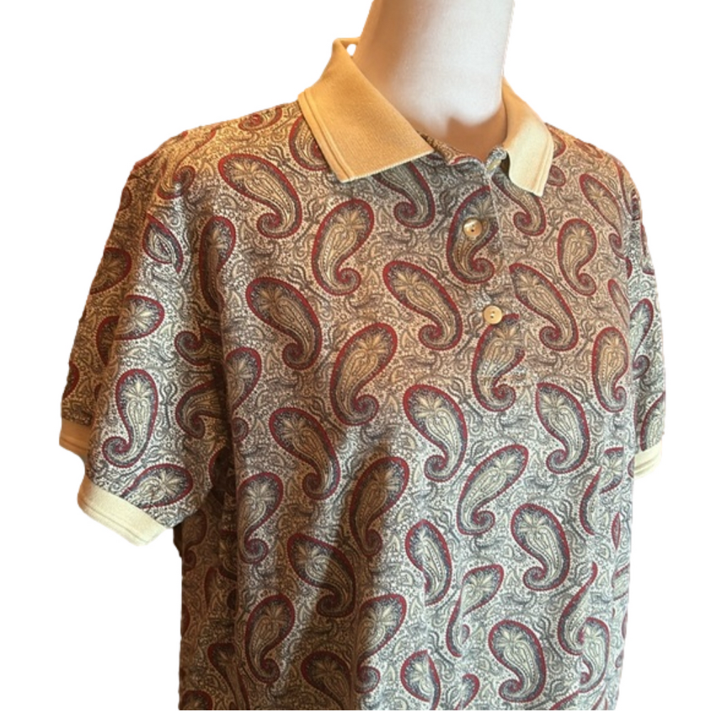 IZOD Club Vintage Women’s Paisley Print Golf Shirt Size M